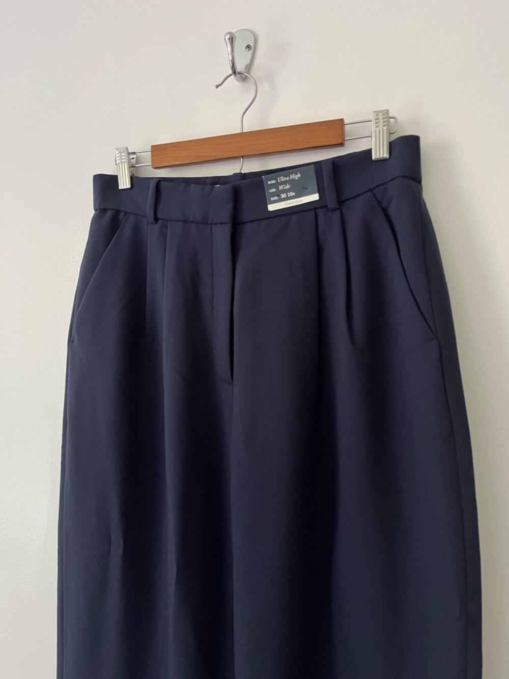 NEW Abercrombie & Fitch Sloane Tailored Wide Leg Pants Curve Love Blue 10 30 R - Picture 2 of 12